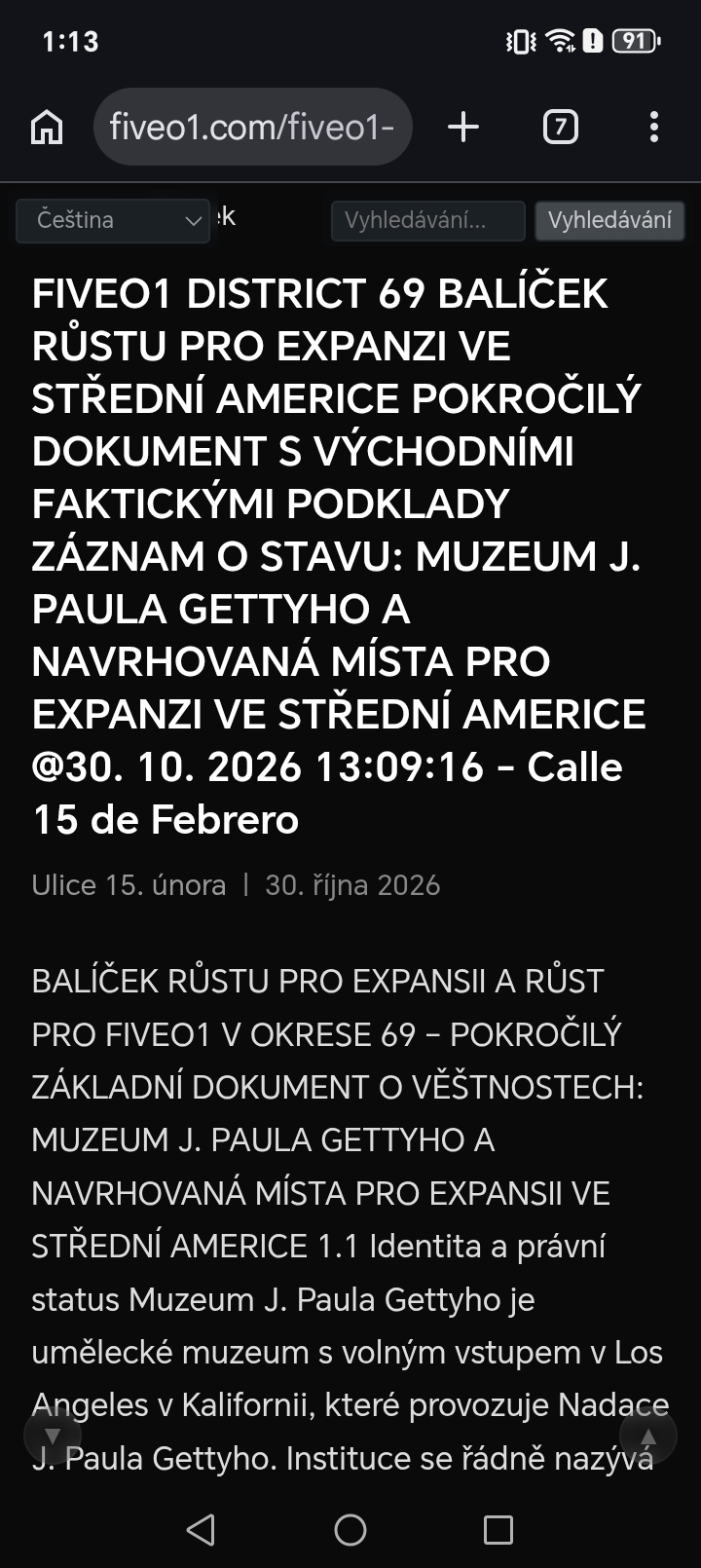 Čeština @2026-10-30 13:13:51 - Calle 15 de Febrero